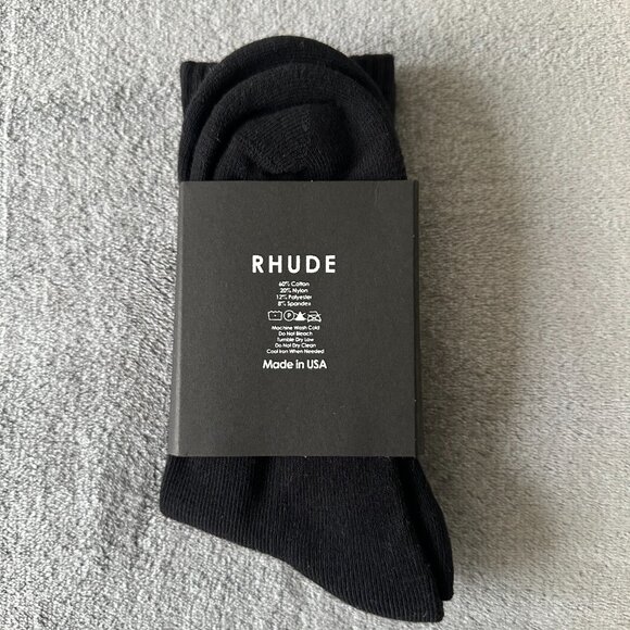 RHUDE black and white casual tube socks - Picture 2 of 5